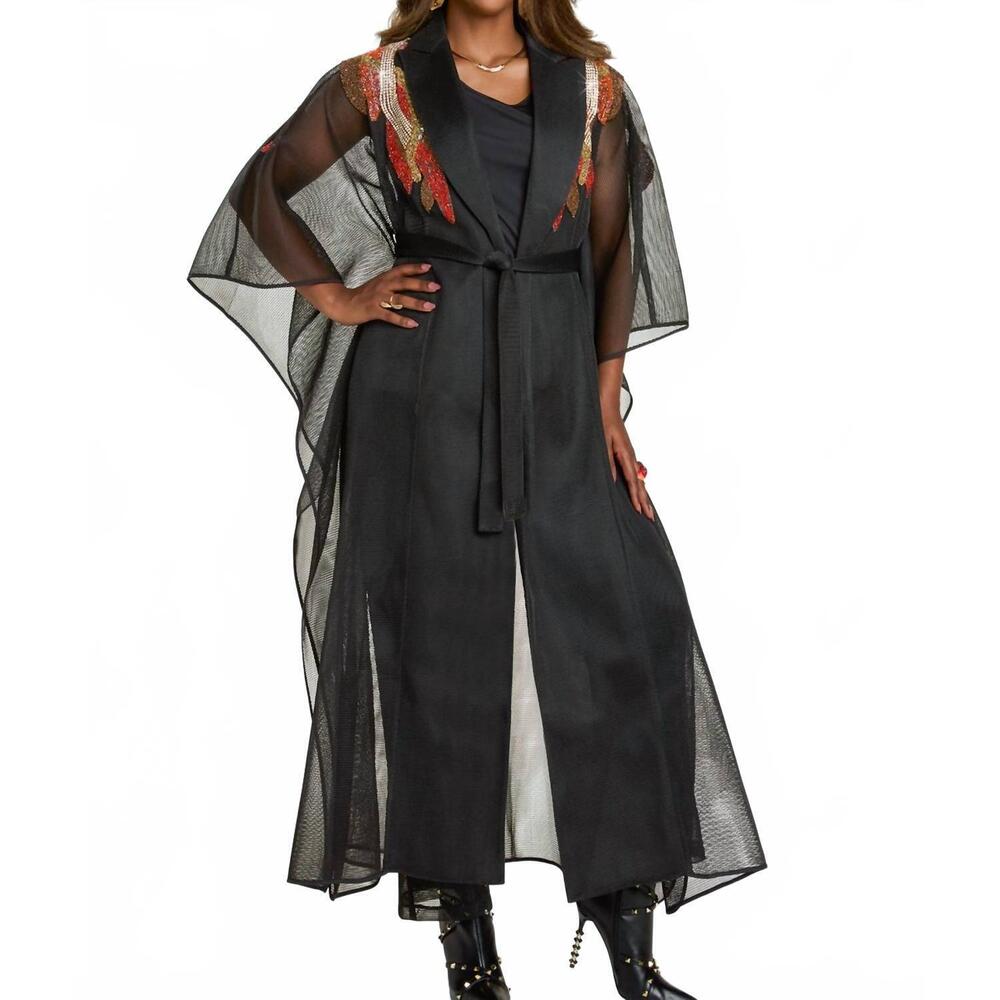 NEW DONNA VINCI 3pc. jacket, cami & pant set in black multi